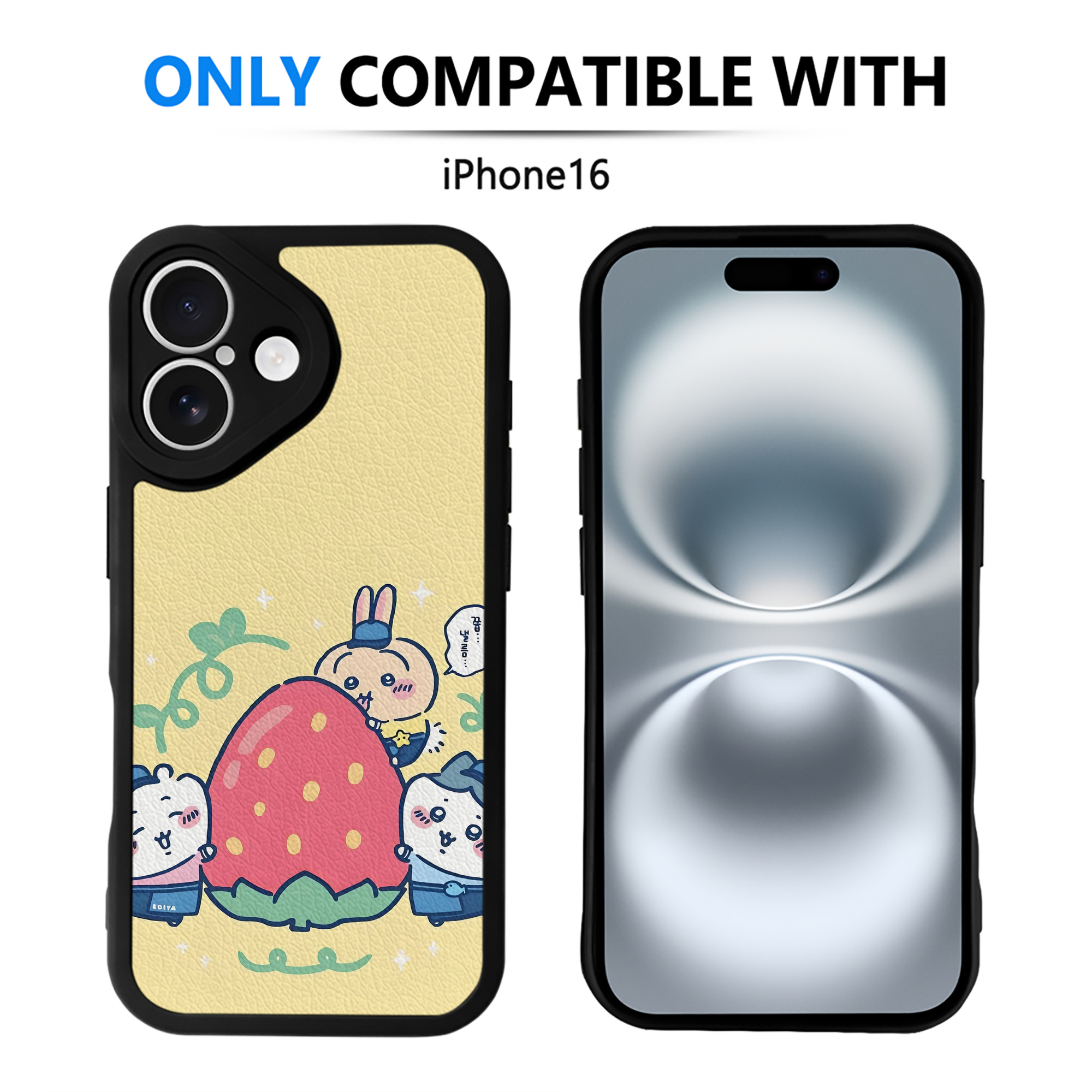 （画像用） ちいかわ Chii-kawa 【iPhone 16シリーズ対応】シリコンスマホケース（レザー調） 材質：シリコン